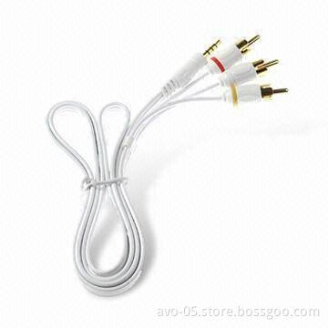 A/V Cables for iPod, Connects Via 3.5mm Jack, Provides Video and Audio Output